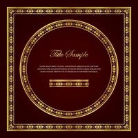 Luxury golden square and round frame set vector