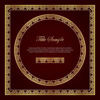 Luxury golden square and round frame set vector