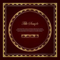 Luxury golden square and round frame set vector