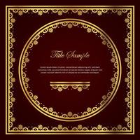 Luxury golden square and round frame set vector