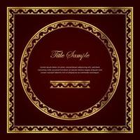 Luxury golden square and round frame set vector