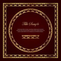 Luxury golden square and round frame set vector