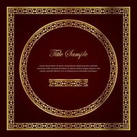 Luxury golden square and round frame set vector