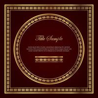 Luxury golden square and round frame set vector