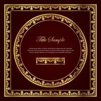Luxury golden square and round frame set vector