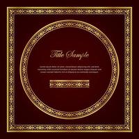Luxury golden square and round frame set vector