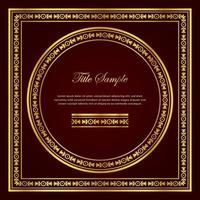 Luxury golden square and round frame set vector