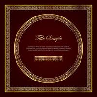 Luxury golden square and round frame set vector
