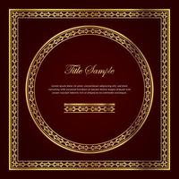 Luxury golden square and round frame set vector