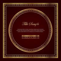 Luxury golden square and round frame set vector