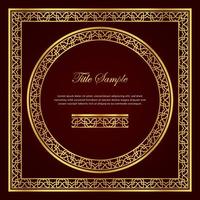 Luxury golden square and round frame set vector