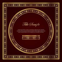 Luxury golden square and round frame set vector