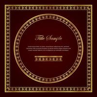 Luxury golden square and round frame set vector