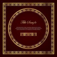 Luxury golden square and round frame set vector