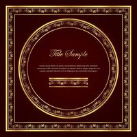 Luxury golden square and round frame set vector