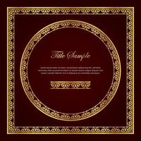 Luxury golden square and round frame set vector
