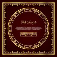 Luxury golden square and round frame set vector