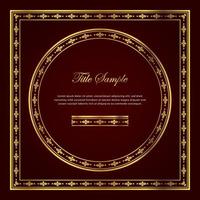Luxury golden square and round frame set vector