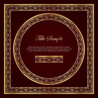 Luxury golden square and round frame set vector