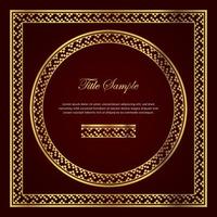 Luxury golden square and round frame set geometry pixel vector