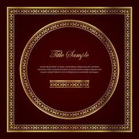 Luxury golden square and round frame set vector