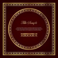 Luxury golden square and round frame set vector