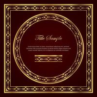 Luxury golden square and round frame set vector