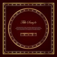 Luxury golden square and round frame set vector