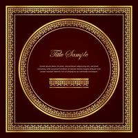 Luxury golden square and round frame set vector
