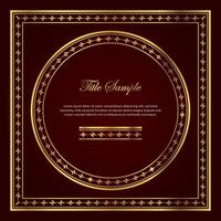 Luxury golden square and round frame set vector