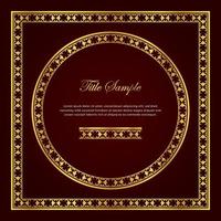 Luxury golden square and round frame set vector