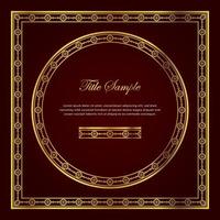 Luxury golden square and round frame set vector