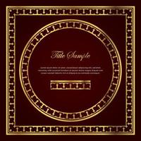 Luxury golden square and round frame set vector