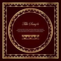 Luxury golden square and round frame set vector