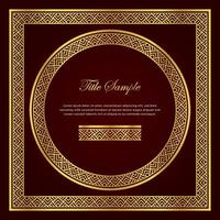 Luxury golden square and round frame set vector