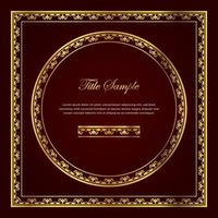 Luxury golden square and round frame set vector