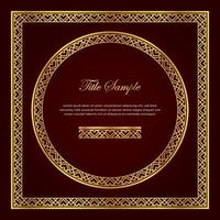 Luxury golden square and round frame set vector