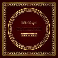 Luxury golden square and round frame set vector