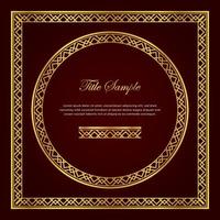 Luxury golden square and round frame set vector