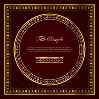 Luxury golden square and round frame set vector
