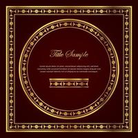 Luxury golden square and round frame set vector