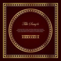 Luxury golden square and round frame set vector