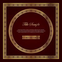 Luxury golden square and round frame set vector