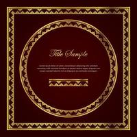 Luxury golden square and round frame set vector