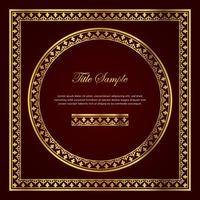 Luxury golden square and round frame set vector