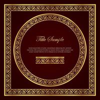 Luxury golden square and round frame set vector