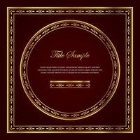 Luxury golden square and round frame set vector