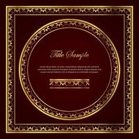 Luxury golden square and round frame set vector