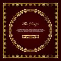 Luxury golden square and round frame set vector