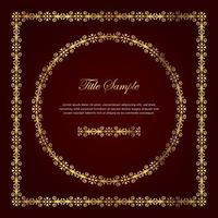 Luxury golden square and round frame set flower vine vector
